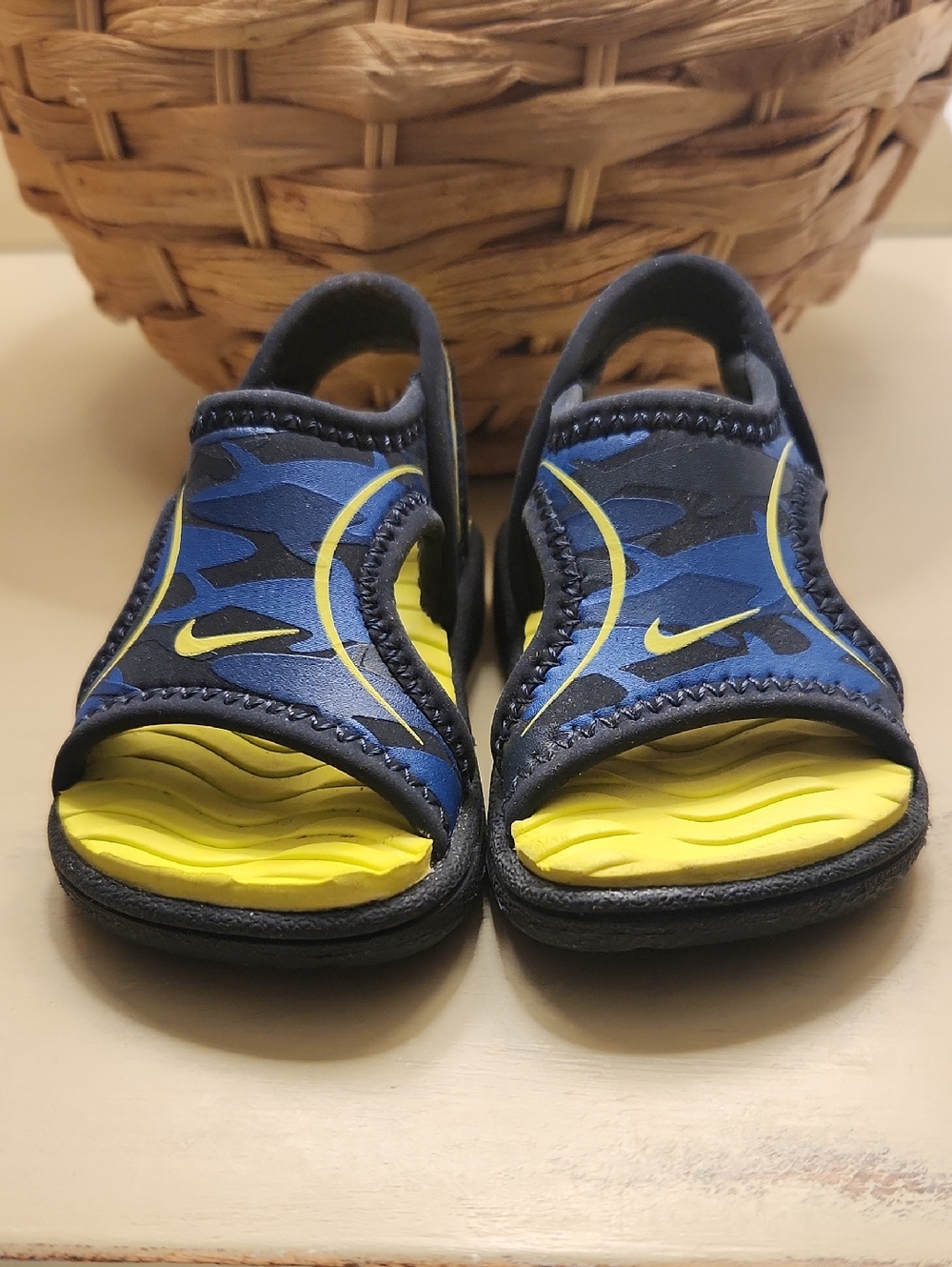 Infant (Baby)Nike Blue and Yellow Open-Toe Sandals